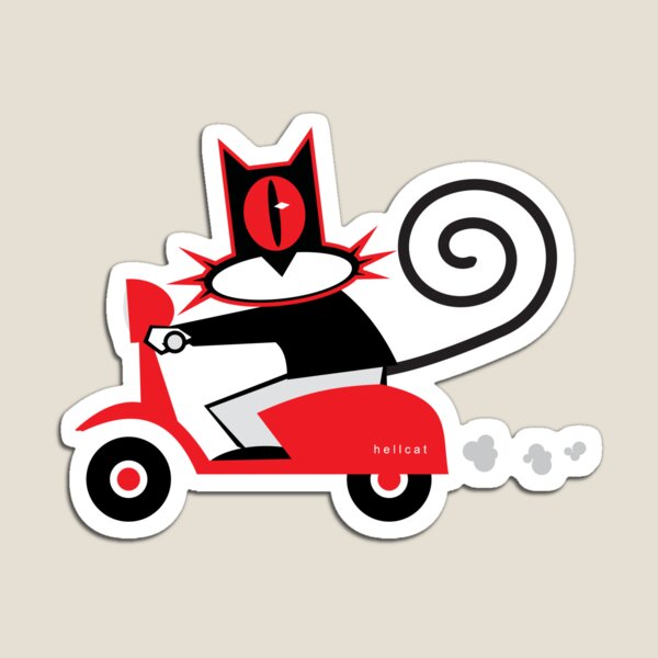 Hellcat loves his Vespa Magnet