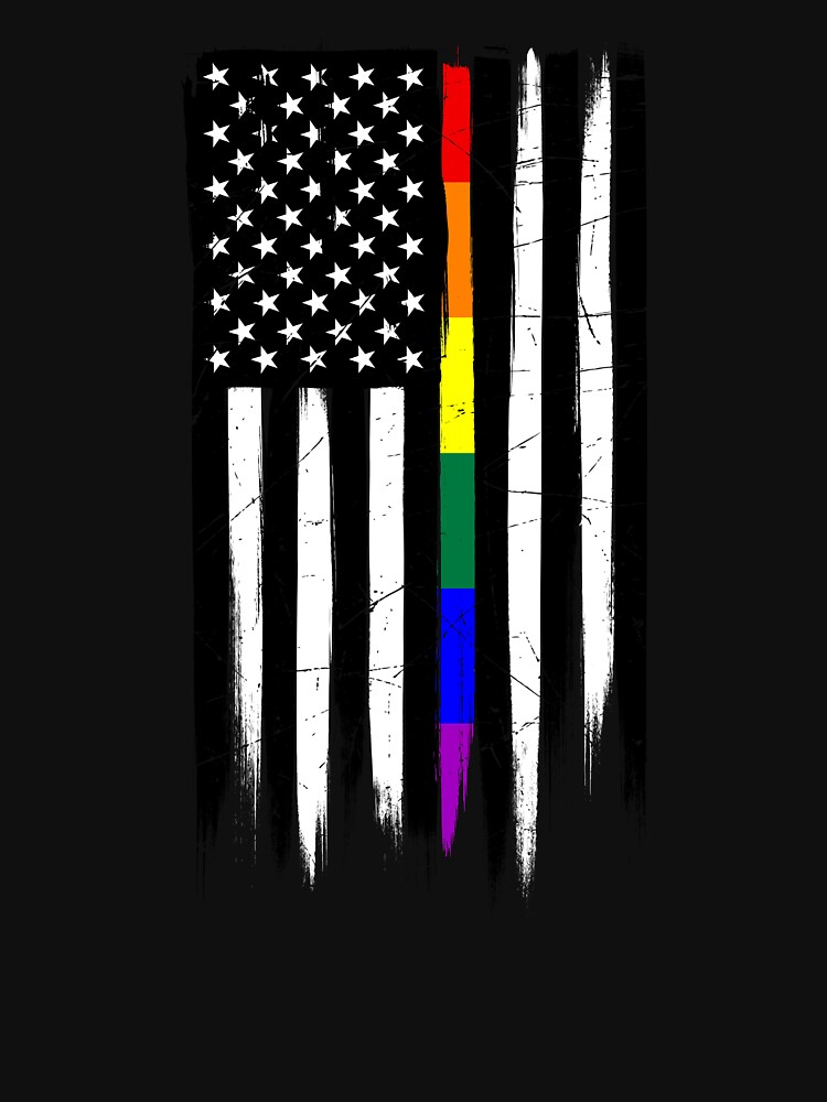 LGBTQ Thin Line Amercian Flag by valador