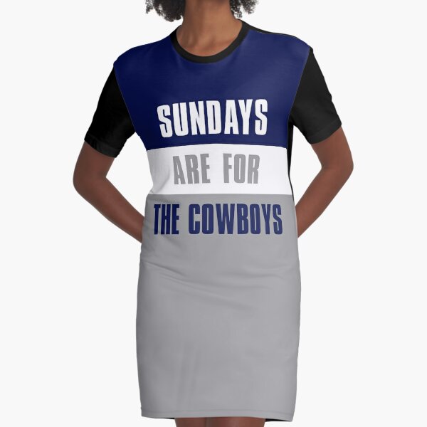 Dallas Cowboys Women V-Neck T-shirt Dress Skirt Loose Long Sleeve Sundress  Gift