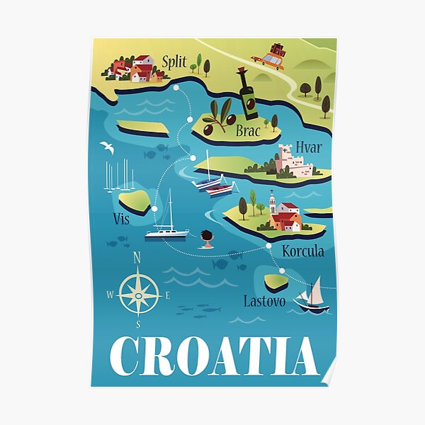 Croatia Travel Poster Poster