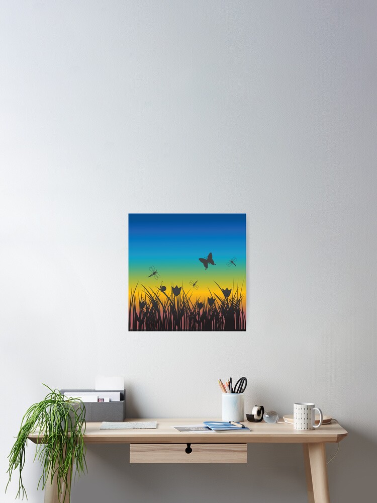 Thumbnail 2 of 3, Poster, Spring landscape designed and sold by hibrida13.