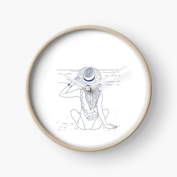 Item preview, Girl on beach line drawing designed and sold by Gabba Delgado.