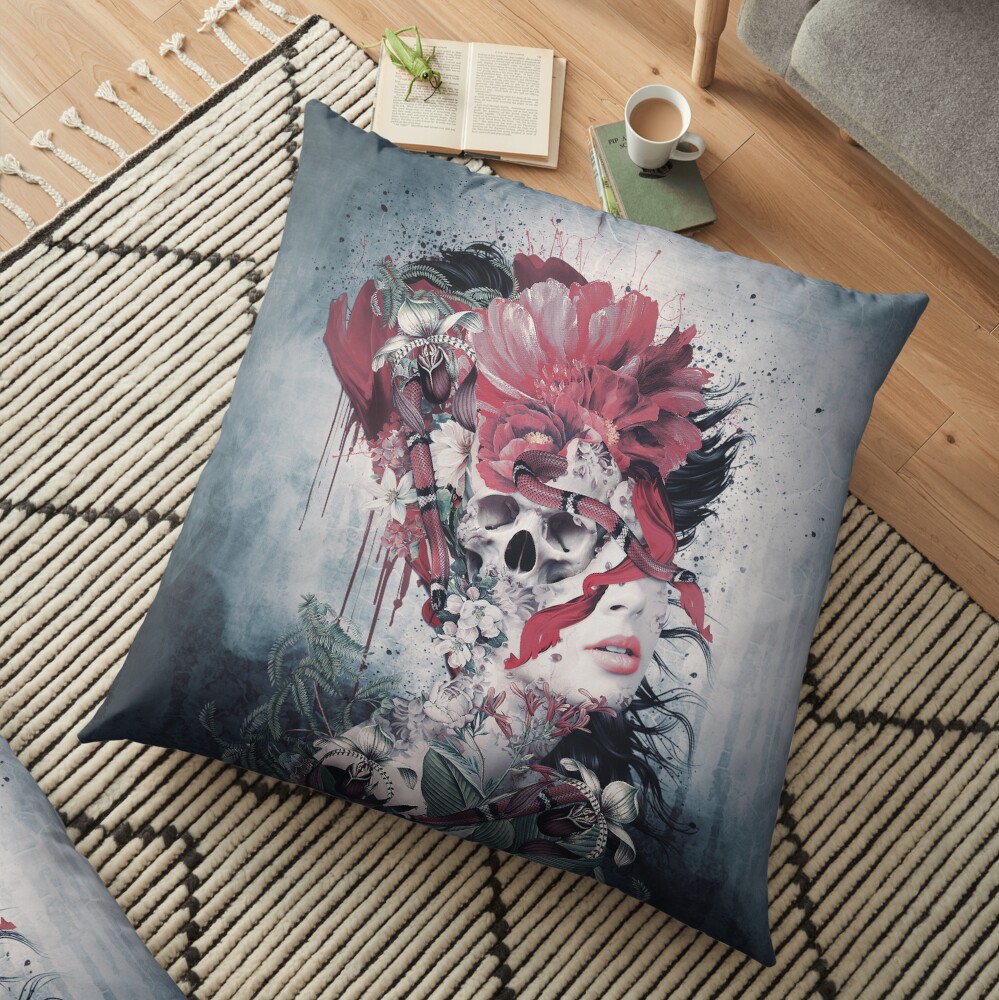 Skull Face Floor Pillow