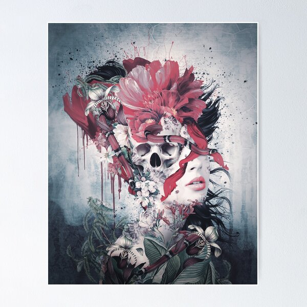 Floral skull II Poster