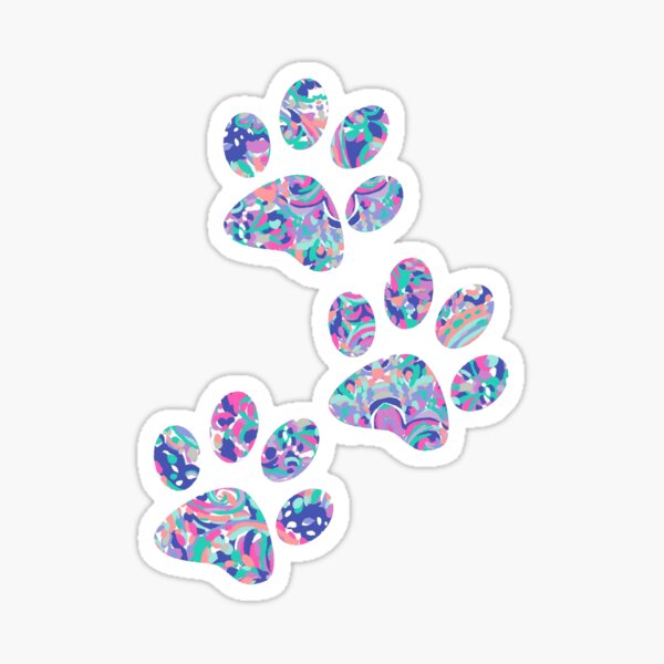 Lily Pulitzer Paw Prints Sticker