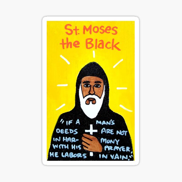 Item preview, St. Moses the Black Religious Folk Art designed and sold by krusefolkart.