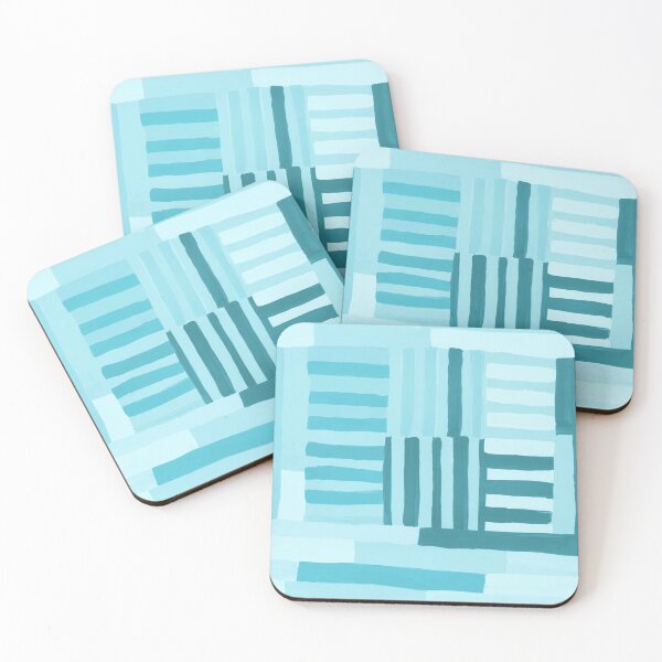 Item preview, Painted Color Block Grid in Mint Blue designed and sold by House of Haha.