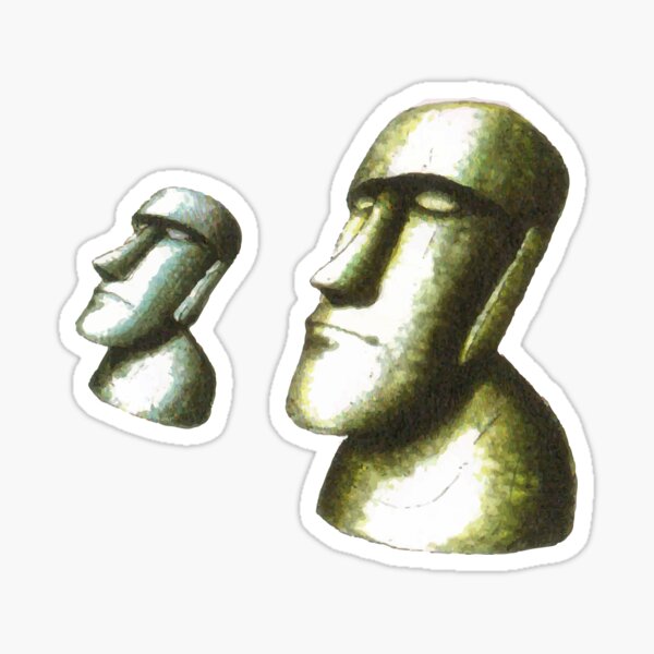 KREA - Front Facing Easter Island Head Emoji