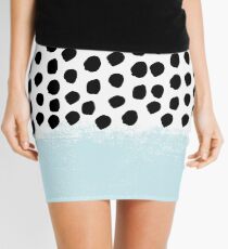 Lolita - Modern mint dots abstract painting minimal design trendy hipster decor dorm office retail Mini Skirt