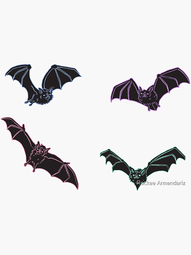 Pastel Bat Sticker Set by HeyRockee
