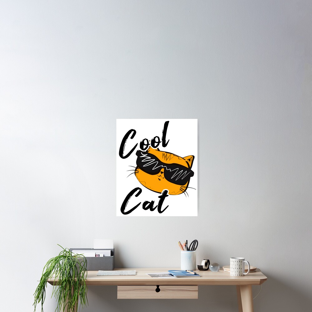 Poster Cool Cat Design Gato Con Gafas De Sol De Jenr8d Designs - roblox mmm chezburger lu00e1mina enmarcada