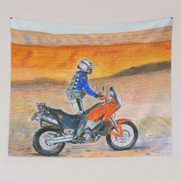 Item preview, KTM 990 Adventure Dune Rider at sunset designed and sold by Catherine Holland.