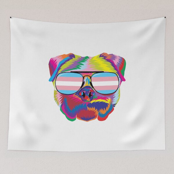 Item preview, Gay Pride Transgender Psychedelic Pug Dog  design designed and sold by phoxydesign.