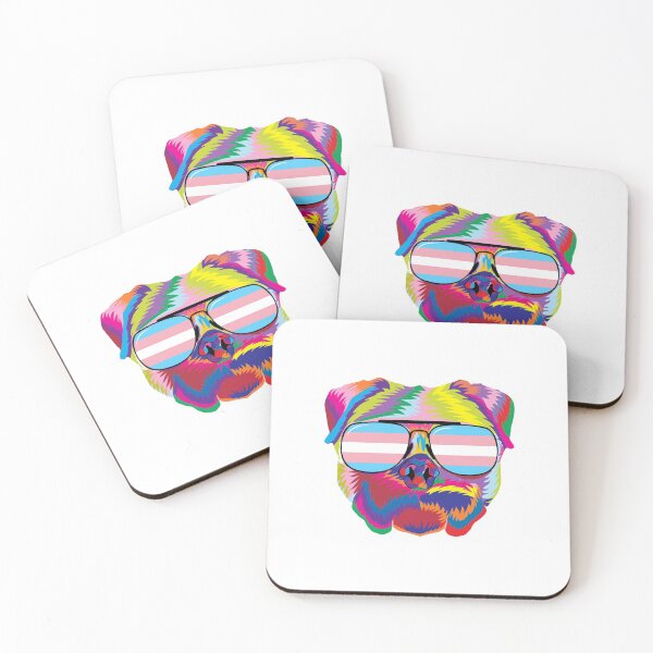 Item preview, Gay Pride Transgender Psychedelic Pug Dog  design designed and sold by phoxydesign.