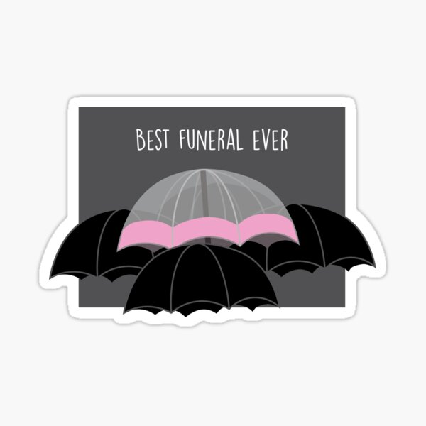 Pink Umbrella- With Text Sticker
