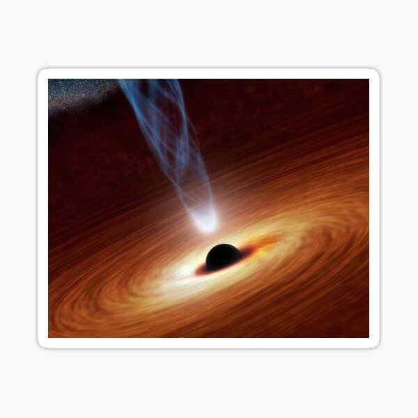 Black hole. Event Horizon with corona, X-ray source. Sticker