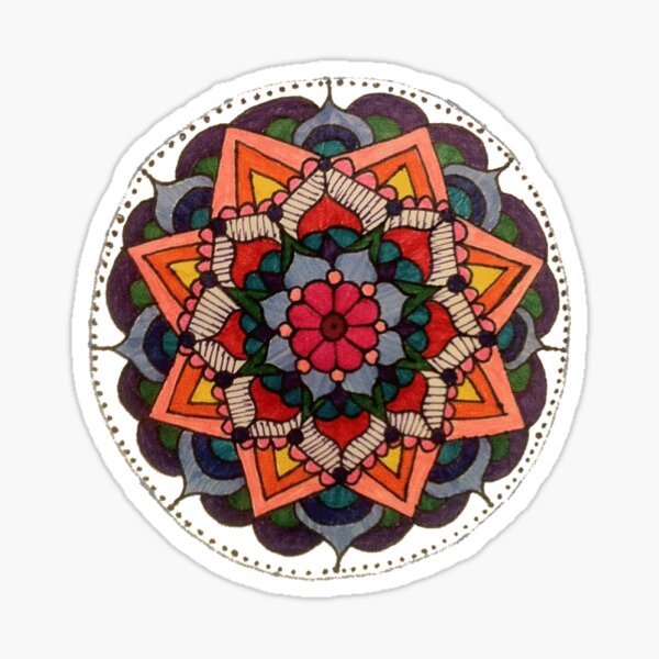 Item preview, Blossoming Floral Mandala in Gem Tones designed and sold by lalamandala.