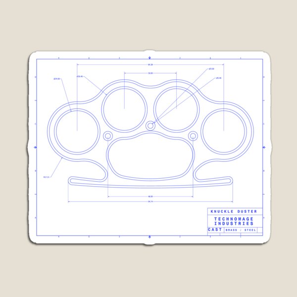 Item preview, knuckle duster blue schematic designed and sold by aromis.