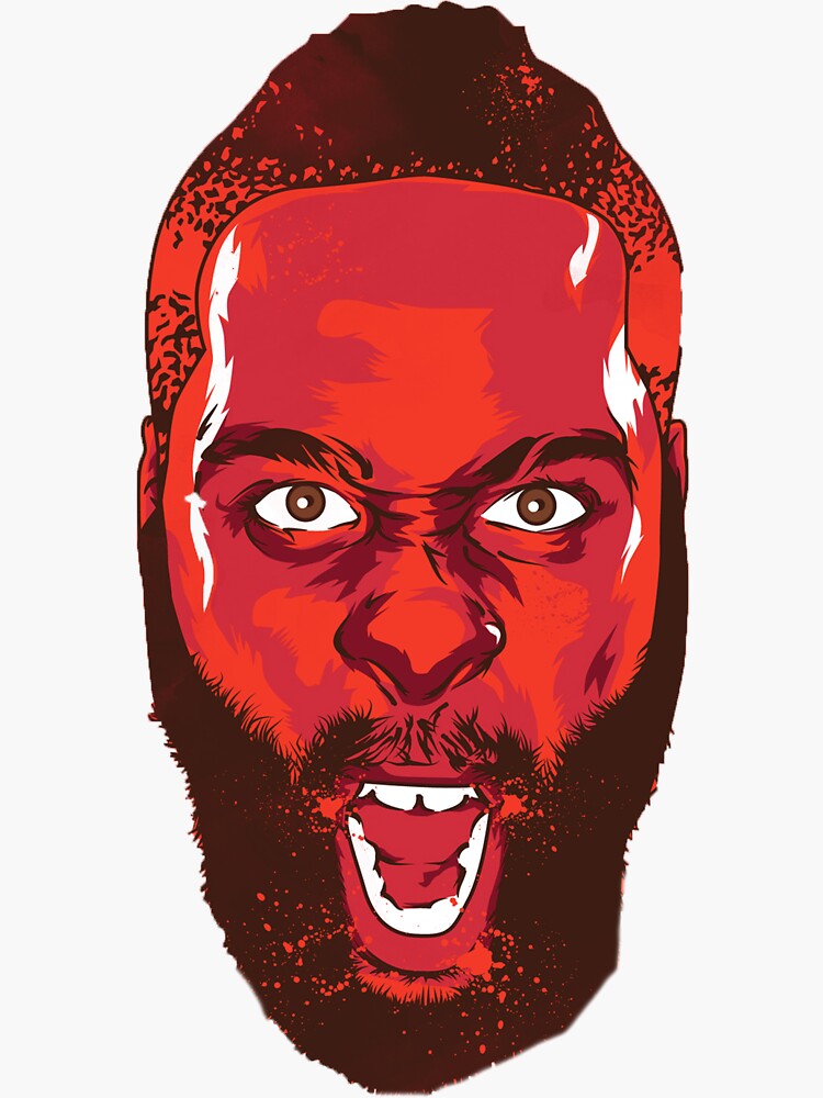 Fear The Beard James Harden Sticker For Sale By Jmbernstein Redbubble