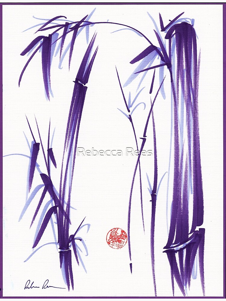 Lilac Bamboo Forest Original ink and wash chinese brush painting Art Print  for Sale by Rebecca Rees