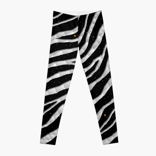 Ripped SpaceTime Stripes - White Leggings