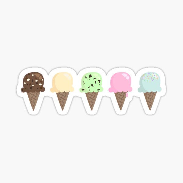 Set Of Ice Cream And Candy Stickers. Vector Illustration Royalty