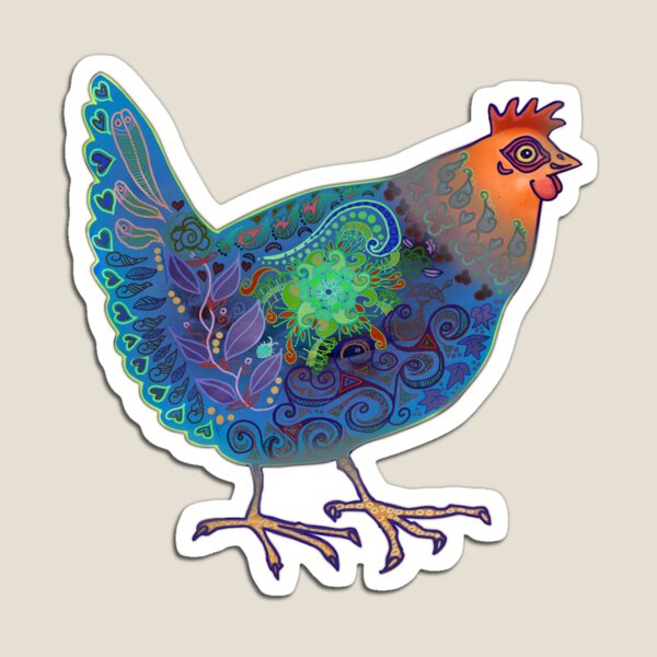 Blue Chicken Magnet