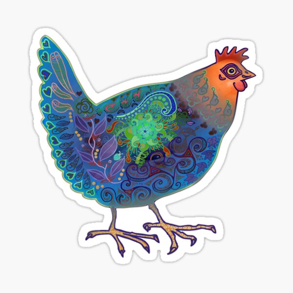 Blue Chicken Sticker