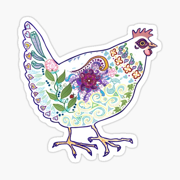 Pink chicken Sticker