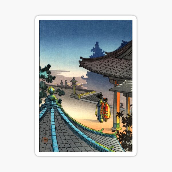Item preview, Tsuchiya Koitsu - Evening at Miidera Temple designed and sold by ArtExpression.