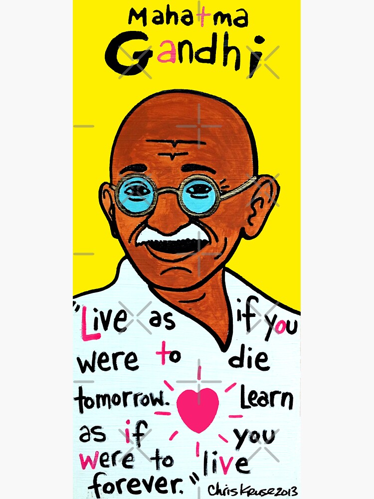 Mahatma Gandhi Pop Folk Art by krusefolkart