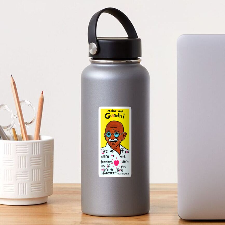 Mahatma Gandhi Pop Folk Art Sticker