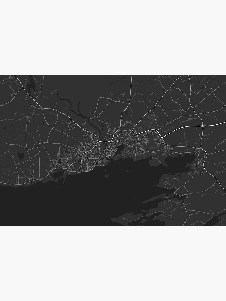 "Galway, Ireland Map. (White on black)" Sticker by GraphicalMaps Redbubble