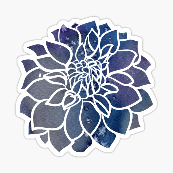 Item preview, Blue Watercolor Dahlia designed and sold by Longeareddesign.