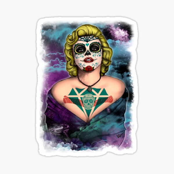 Marilyn sugar skull!!! Sticker