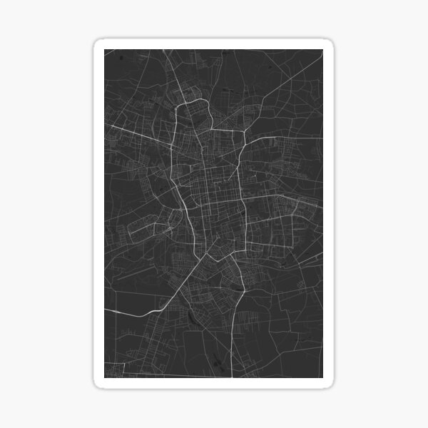 Lodz Poland Map White On Black Sticker By Graphical Maps Redbubble   St,small,507x507 Pad,600x600,f8f8f8.u4 