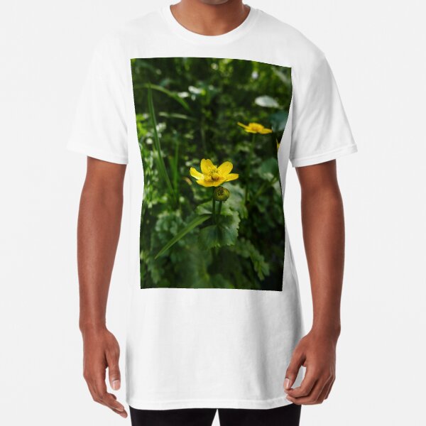 Marsh Marigold (Caltha palustris) Long T-Shirt