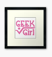 GEEK Girl cute girly pink nerd design Framed Print