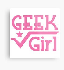 GEEK Girl cute girly pink nerd design Metal Print
