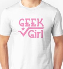 GEEK Girl cute girly pink nerd design Unisex T-Shirt