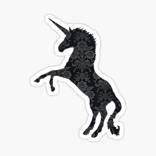 Charcoal Unicorn Sticker