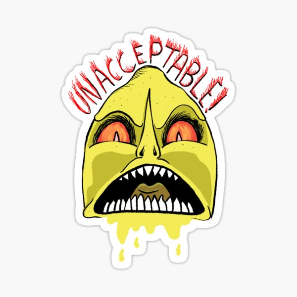 Vista previa del artículo con la obra «¡Inaceptable! Lemongrab miedo», diseñado y vendido por Matt Corrigan.