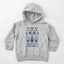 Peacock Feathers Eye // teal blue and metal coral rose Toddler Pullover Hoodie