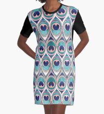 Peacock Feathers Eye // sarcelle bleu et métal Robe t-shirt
