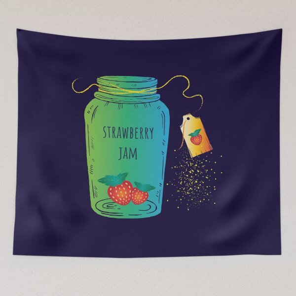 Item preview, Colorful strawberry jam jar  designed and sold by Anna Zakharova.