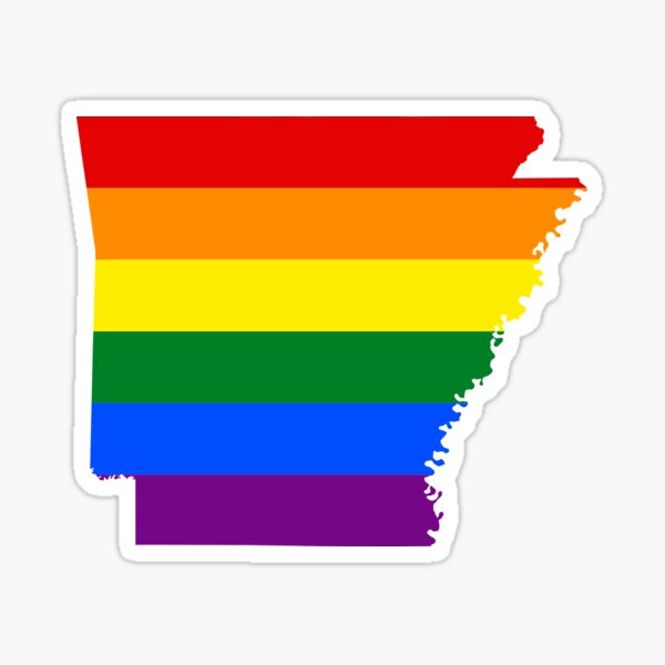 Lgbt Flag Map Of Arkansas Sticker For Sale By Abbeyz71 Redbubble 