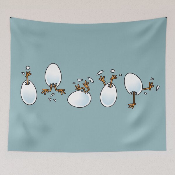Item preview, Five Spring Chicks Hatching from Eggs with Legs designed and sold by CleverPencil.