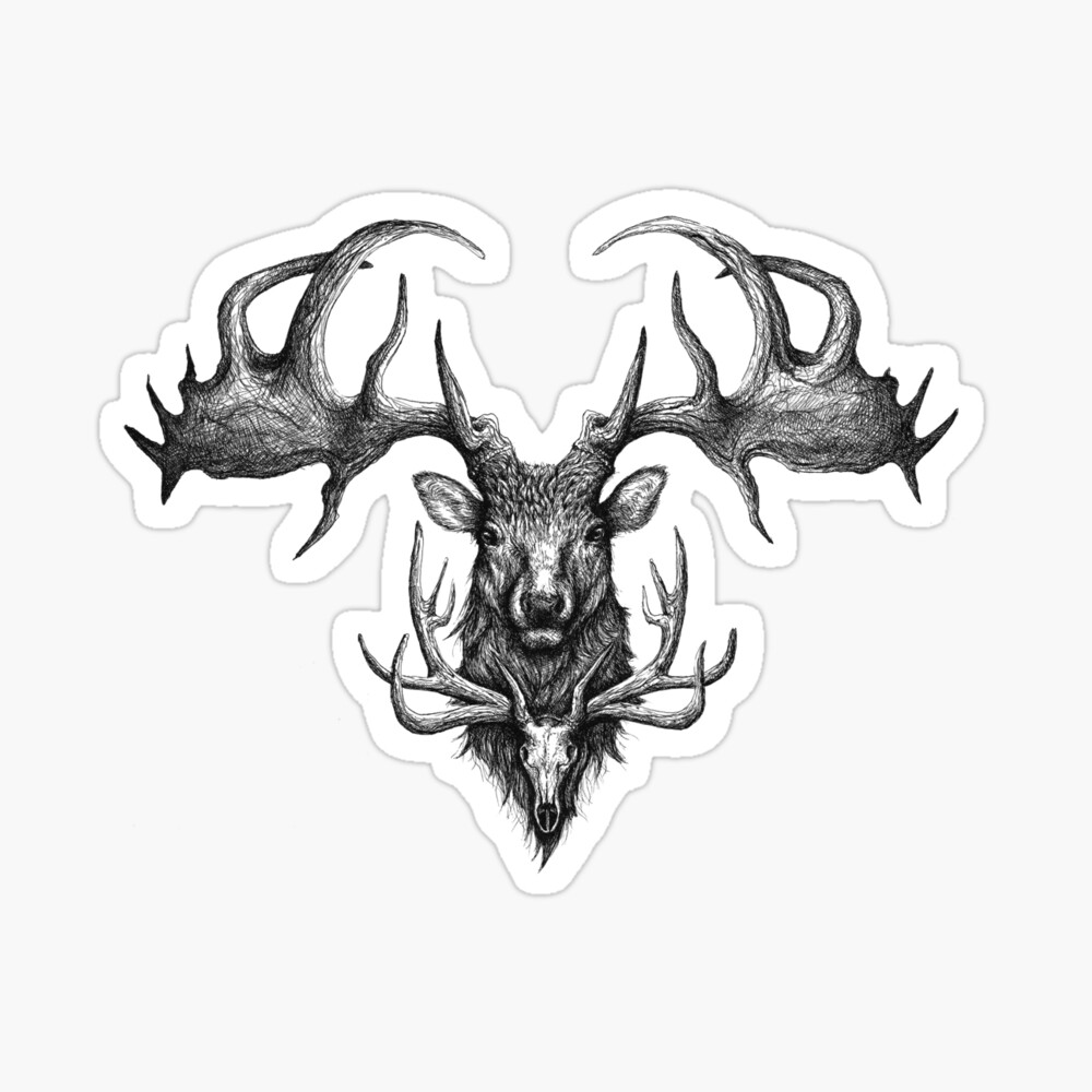 Peach Clipart Deer  Tribal Deer Skull Tattoo  Free Transparent PNG  Download  PNGkey