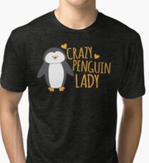 Verrückte Pinguin-Dame Vintage T-Shirt