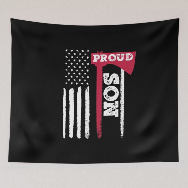 Item preview, Proud Firefighter Son Thin Red Line Hero Fire Fighter Support designed and sold by Orange Pieces.